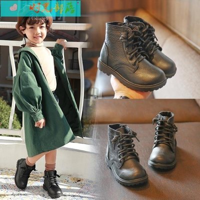 【熱賣精選】兒童馬丁靴新款皮靴真皮男童棉靴寶寶靴子加絨童靴女童短靴潮