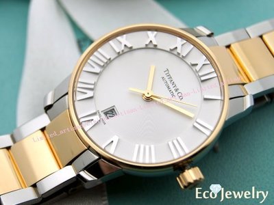 《Eco-Jewelry》【Tiffany&amp;Co】Atlas® Dome Watch羅馬數字雙色機械錶29mm~專櫃真品