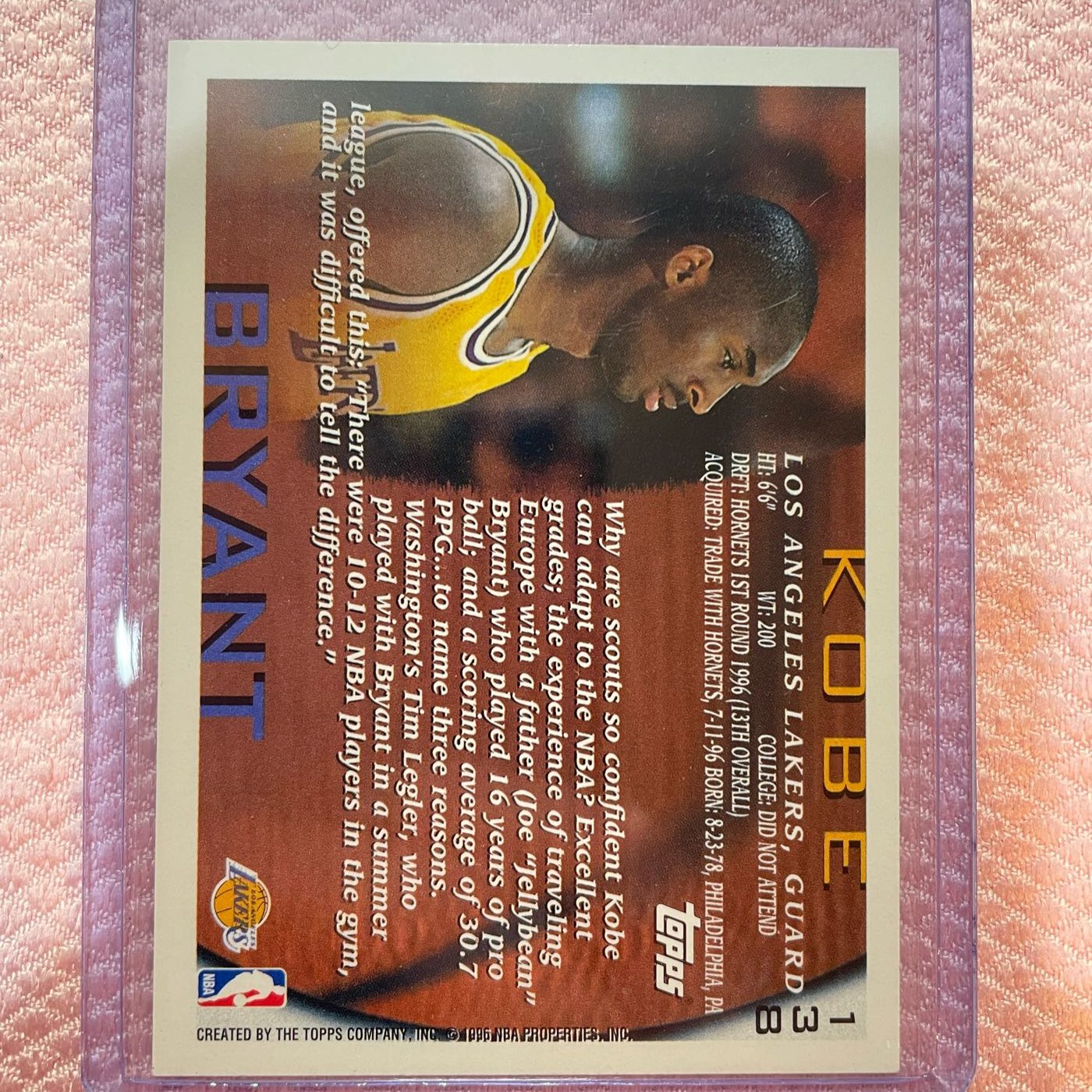 Topps 96-97 NBA 50th KOBE BRYANT Rookie RC 138 | Yahoo奇摩拍賣