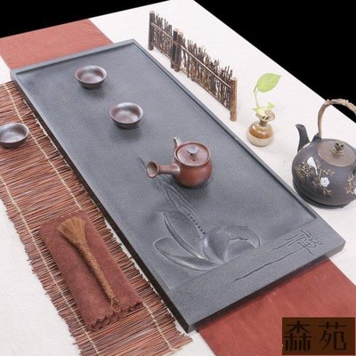 熱銷  烏金石浮雕茶盤 石頭茶海 手工雕刻石制茶臺 可定制P1016
