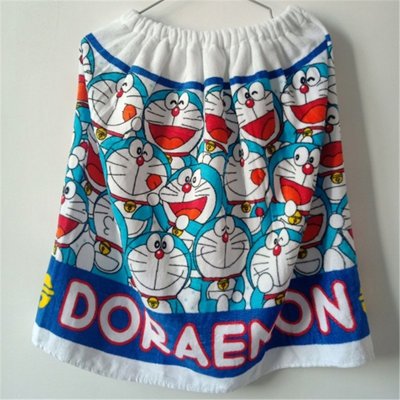 [現貨] 哆啦A夢 Doraemon 小叮噹 機器貓 純棉 吸水 浴巾 浴裙 洗澡 游泳 浴袍 可調整大小