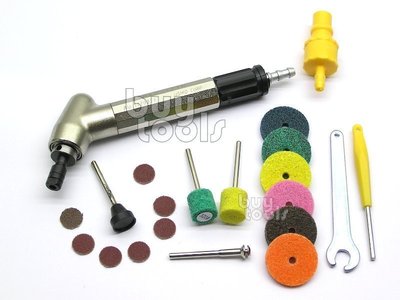 BuyTools-Air Angle Grinder《專業級》氣動筆型刻磨機 45度彎頭 3mm柄徑 台灣製造「含稅」