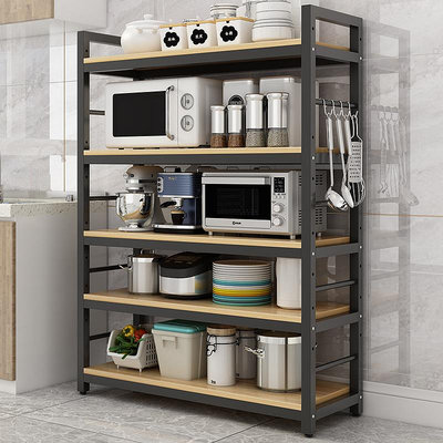 收納櫃廚房大容量置物架落地多層微波爐烤箱電器櫥柜多功能鍋具收納貨架