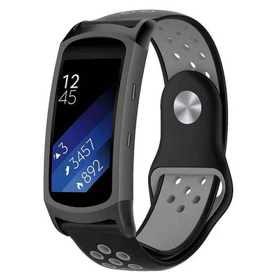 新款 三星gear fit2/fit2 pro手環 R360多孔 防水 防摔 運動 矽膠 雙色 純色低價 折扣 新品 人間富貴花