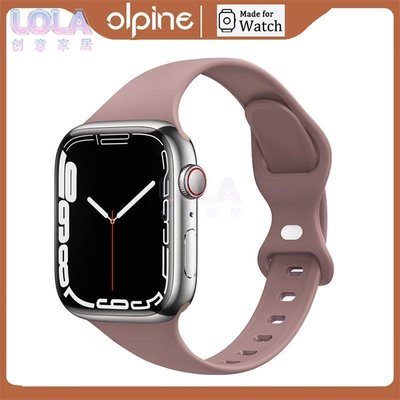 新品適用於apple watch5678Ultra小蠻腰蝴蝶8字扣矽膠錶帶iwatch34代矽膠錶帶 蘋果手錶SE矽膠帶-LOLA創意家居