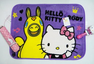 【正版】Hello Kitty KT 與跳跳馬 絨毛地墊/地毯 ~~ 紫色 ~~