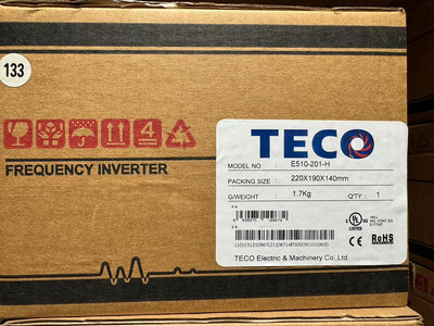 TECO變頻器~免運~東元變頻器~E510-201-H  1HP單/三相共用220V