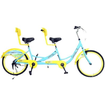 熱賣 新款親子雙人自行車三人車家庭旅行車景點腳踏單車成人情侶兩人騎