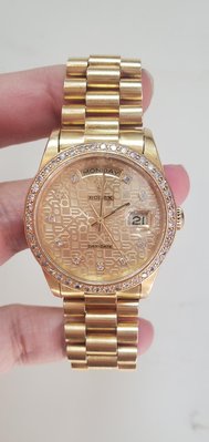 勞力士 rolex 18238 原廠十鑽 電腦紀念面 18k 金錶