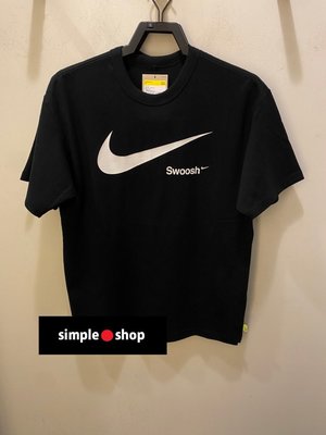 【Simple Shop】NIKE SWOOSH 大LOGO 運動短袖 寬鬆 大勾短袖 黑色 男款 DX6309-010