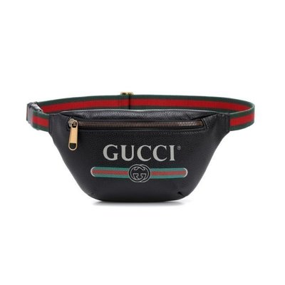 【二手正品】 GUCCI 黑色 cuir avec logo Gucci Mini 腰包 全新