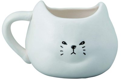 15397A 日本進口 日本製 可愛貓咪造型馬克杯 日式貓貓白貓咪喝茶杯水杯手工陶瓷杯湯碗咖啡杯送禮禮物收藏品擺件