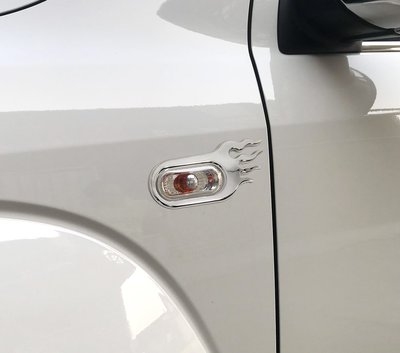 圓夢工廠 VW 福斯 T5 Caddy Amarok Beetle Passat 改裝火焰造型 鍍鉻銀 側燈框 方向燈框