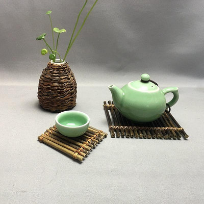 復古竹排茶配件刺身搭配竹茶盤茶簾壺墊創意杯墊漏水茶道瀝水托盤