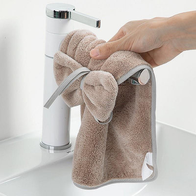 新款擦手巾掛式超強吸水擦手布掛式廚房擦手毛巾家用可愛擦手帕