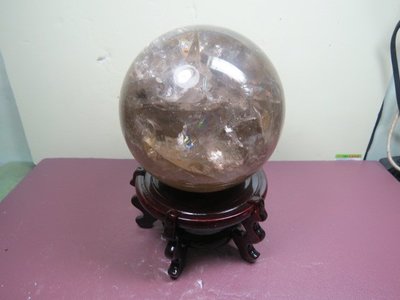 【競標網】天然高檔漂亮異象幽靈茶色水晶球2540克115mm(贈座)(網路特價品、原價15000元)限量一件
