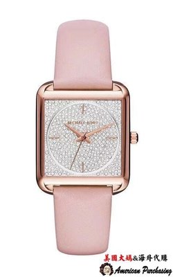 潮牌 Michael Kors MK2669 皮錶帶 方形大錶盤 手錶 腕錶 手錶 歐美時尚 海外代購-雙喜生活館