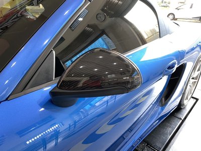 TWL 台灣碳纖 Porsche 保時捷 981 BOXSTER CAYMAN 半碳卡夢 碳纖維後視鏡蓋 交換式
