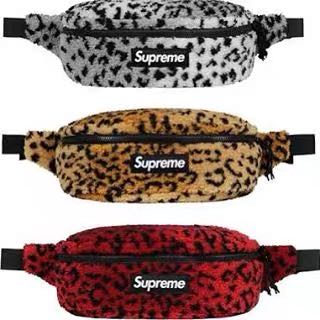 Supreme 17FW Leopard Fleece Waist Bag Box Logo 豹紋 斜肩包 腰包 背包