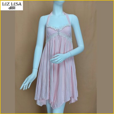 日本製 LIZ LISA 露背洋裝 夏季女裝 粉紅色 高腰洋裝 LL 新品 日系品牌 露背裝 A3321L