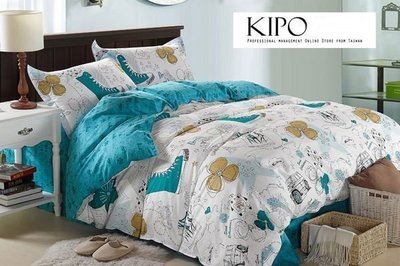 KIPO-精梳綿-塗鴉日記單人/雙人床包床組四件式NBG023106A