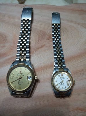 已售出。古董梅花麥對錶。日期，機芯為瑞士eta功能正常，有歲月痕跡。謝謝