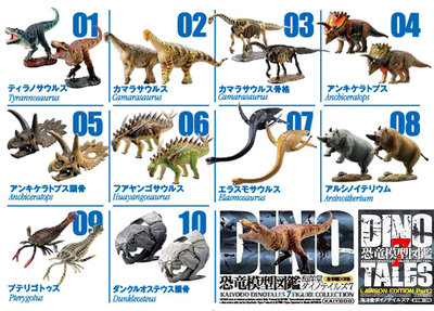 KAIYODO 海洋堂~DINOTALES 恐龍模型圖鑑 古生物7-大全20種(A色+B色) 百事可樂 LAWSON限定