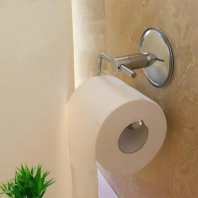 不鏽鋼吸盤式浴室捲筒衛生紙架,廁所免打孔面紙置物架