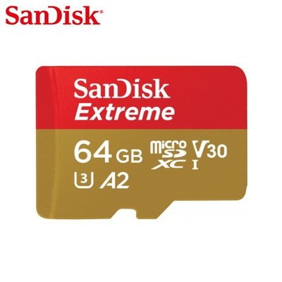 SanDisk 64GB Extreme A2 小卡 UHS-I 傳輸170MBs 記憶卡 (SD-SQXAH-64G)