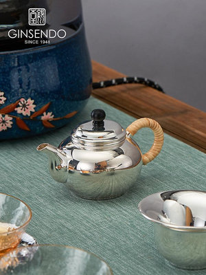 茶壺一人用日本銀川堂純手工銀壺中式功夫茶漏一體養生泡茶小茶壺-西瓜鈣奶