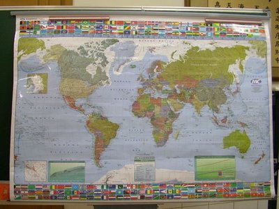 ((1世界地圖))西班牙文100X140 cm-高藝術的地圖-Mundo Cartografico-護背掛圖