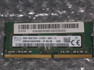 售:海力士 DDR4 2133P 4GB 筆電用記憶體 (良品)