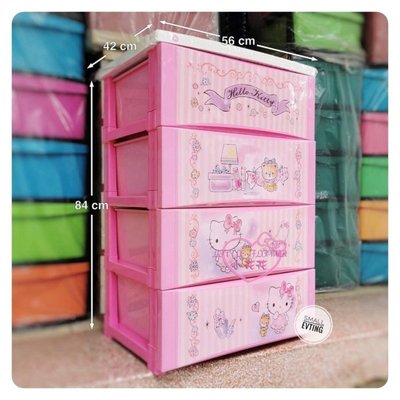 ♥小公主日本精品♥ Hello Kitty粉色.條紋.小熊 居家 抽屜式 收納櫃 4層櫃 衣櫃 置物櫃 ~7