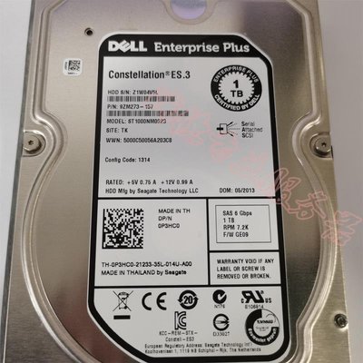 DELL 1T SAS EQ硬碟 P3HC0 9ZM273-157 PS4100 PS6100保一年
