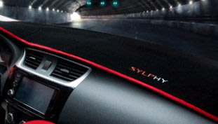 【小韻車材】Nissan SYLPHY 汽車 避光墊 運動風 跑車風 賽車風 黑紅配色  防曬墊 隔熱墊