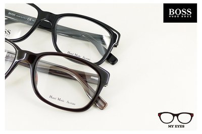 【My Eyes 瞳言瞳語】BOSS 咖啡色/純黑色大方框光學眼鏡 搭配西裝超幹練 書卷味十足 氣質萌發(0464)