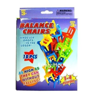 【艾蜜莉生活館】平衡玩具，手眼協調，兒童益智緊張刺激椅子疊疊樂/平衡塔/疊椅子/椅子平衡玩具
