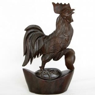 INPHIC-開運 紅木工藝品木雕刻風水擺飾 生肖元寶大公雞 大款43cm旺財