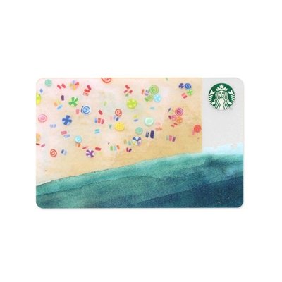 含運費199元~STARBUCKS日本星巴克咖啡2015年版儲值隨行卡-藍色大海與沙灘隨行卡(6108)~[品味出售]