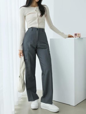 【Bear House】🎀正韓 韓國Vetica 休閒率性側口袋工裝西裝褲