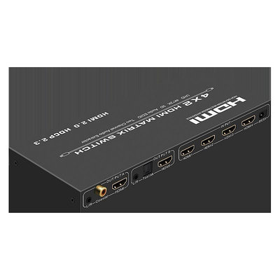 切換器 賽基 HDMI矩陣4進2出切換分配器2.0高清四進二出EDID4K60hz音頻分離器轉數字音頻光纖同軸模擬3.5mm音頻輸出