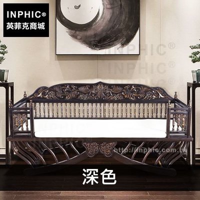 INPHIC-沙發床東南亞仿古中式客廳泰式傢俱羅漢床木雕-深色_3dXh