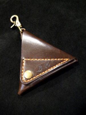 KH手工皮革工作室 MIT牛皮小錢包 三角形零錢包 coin bag 造型零錢包 硬幣收納外幣零錢包 錢袋 銅板包 小包