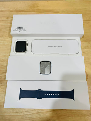 台中 保固2024/10/18 Apple Watch 9 LTE 45mm 黑色不鏽鋼錶殼 銀色錶帶 99%