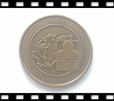 古玩收藏~英國20便士銅質TOKEN幣.梅花ACE.怪獸.22mm