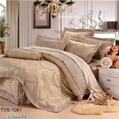 專櫃品牌 TAIVEES_ :60支紗高密度環保 天絲緹花 七件式床罩組