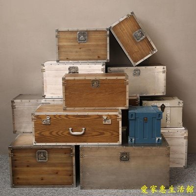 【熱賣精選】特大號歐式木箱子家用整理箱有蓋儲物衣服收納箱置物箱手提箱