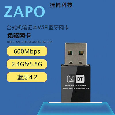 zapo免驅版 rtl8821cu 600m網卡 雙頻接收器