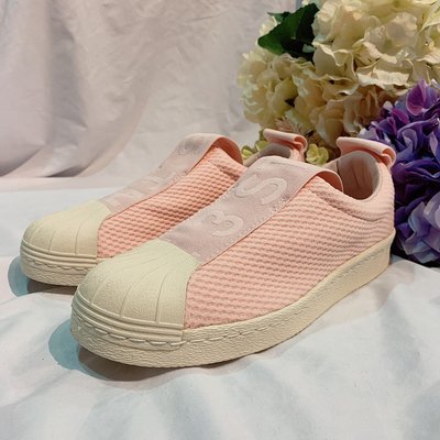 【Luxury】現貨 Adidas Superstar Slip On 全白電繡 粉色電繡 網布繃帶 奶油頭 繃帶鞋