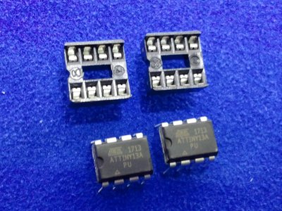 ATTINY13A -PU 1組2個+IC腳座 直插DIP-8 AVR單片機 微控制器芯片